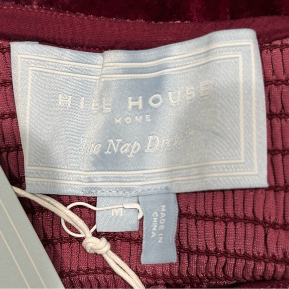 HILL HOUSE HOME The Akilah Nap Dress in Burgundy Velvet Size M - Picture 7 of 9